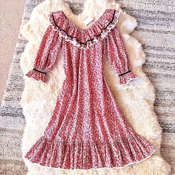 💋SOLD💋✨🍒DÔEN ‘Chaleur’ Nightgown Rouge Pomme Et Poire XS✨ - Picture 3 of 15